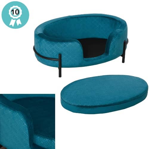 sofa perro pequeño forma avalada