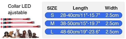 collar perro luminoso 65 48 cm