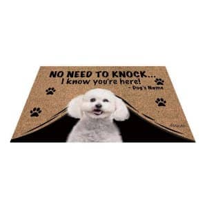 felpudo con imagen perro bichon maltes