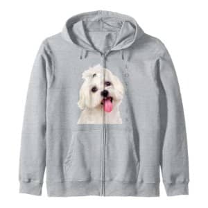 sudadera con capucha foto bichon maltes