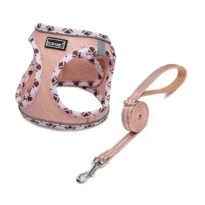 DORAMIO Arnés pequeño antitirones con correa color champán