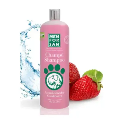 MENFORSAN Champú acondicionador perros aroma a fresa