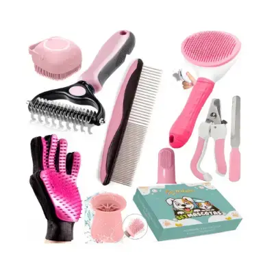 PUKPU Kit de aseo completo para mascotas 9 piezas