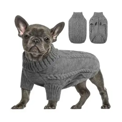 Ropa para Perros Bichón Maltés 10 Queenmore Suéter para perro pequeño color gris talla XS