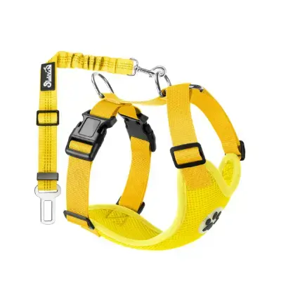 SlowTon Arnés de Coche para perro con cinturón ajustable transpirable