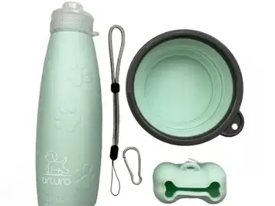 aparkan Botella 600ml Comedero de Silicona para Perros