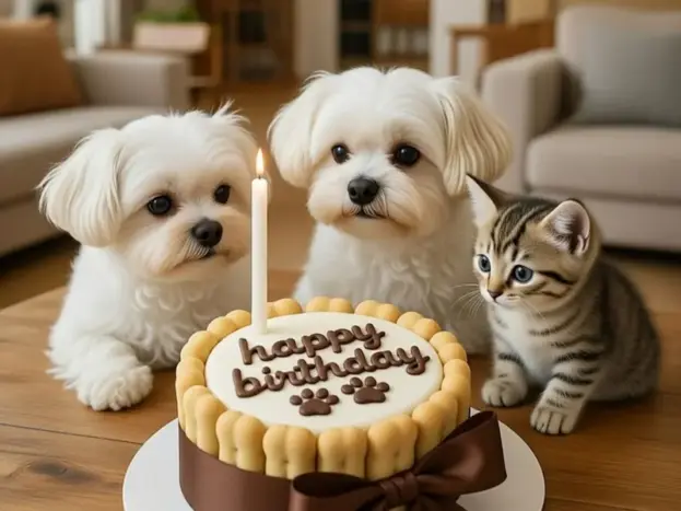 Bichón Maltés: Fotos Reales, Imágenes y Momentos que Enamoran 22 fotos Bichón Maltés con tarta de cumpleaños