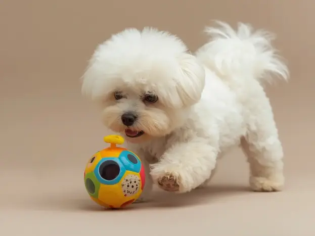 bichon maltes toy pelo corto blanco