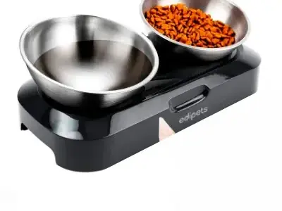 Edipets Comedero Perro Doble Cuenco Angulo Ajustable